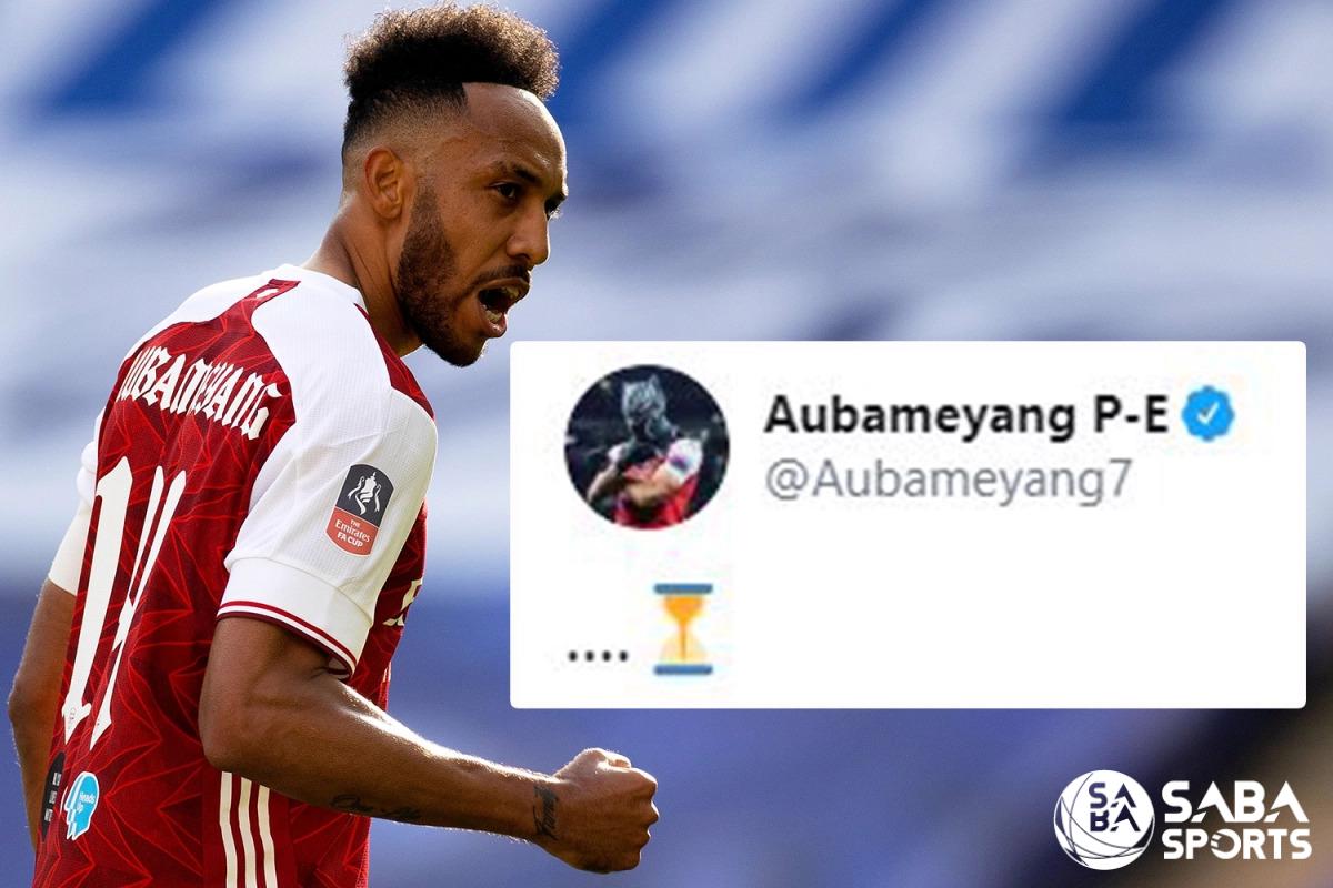 Aubameyang đã tweet biểu tượng cảm xúc đồng hồ cát