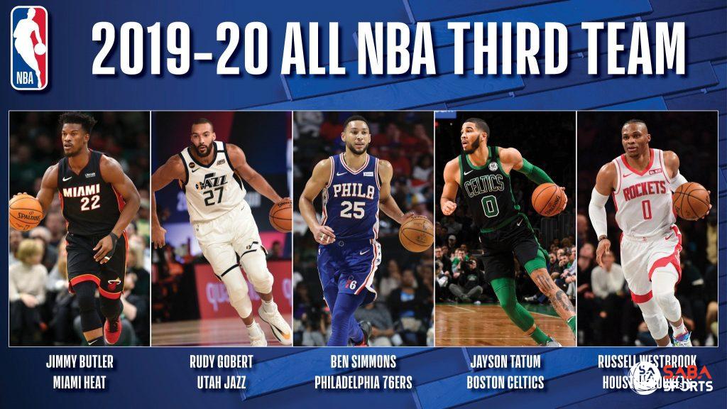 Đội hình tiêu biểu 3: Ben Simmons, Jayson Tatum, Jimmy Butler, Rudy Gobert, Russell Westbrook