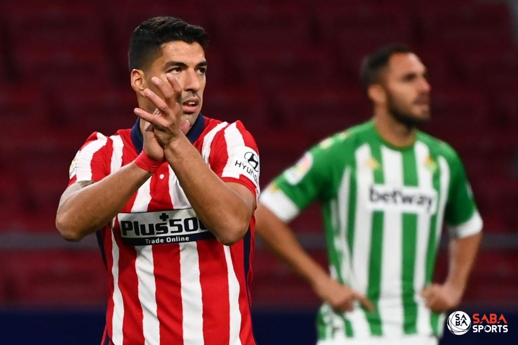 Bàn thắng trong trận Atletico Madrid vs Betis là bàn thắng thứ 4 của Suarez trong 5 trận - nhiều nhất La Liga lúc này.