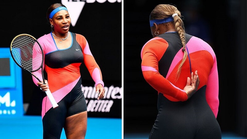 Serena sử dụng bộ trang phục lấy cảm hứng từ Florence Griffith Joyner. (Ảnh: Yahoo Sport Australia)