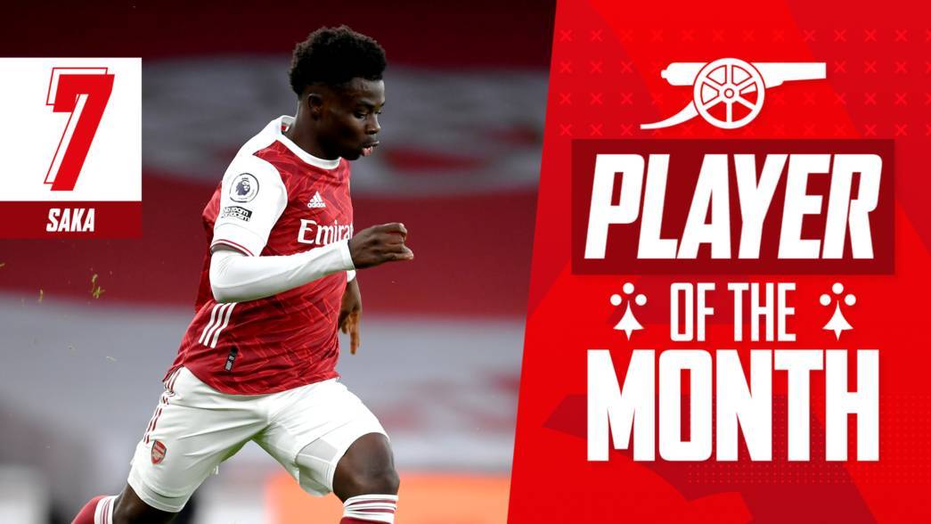 Saka xuất sắc nhất Arsenal 3 tháng liền