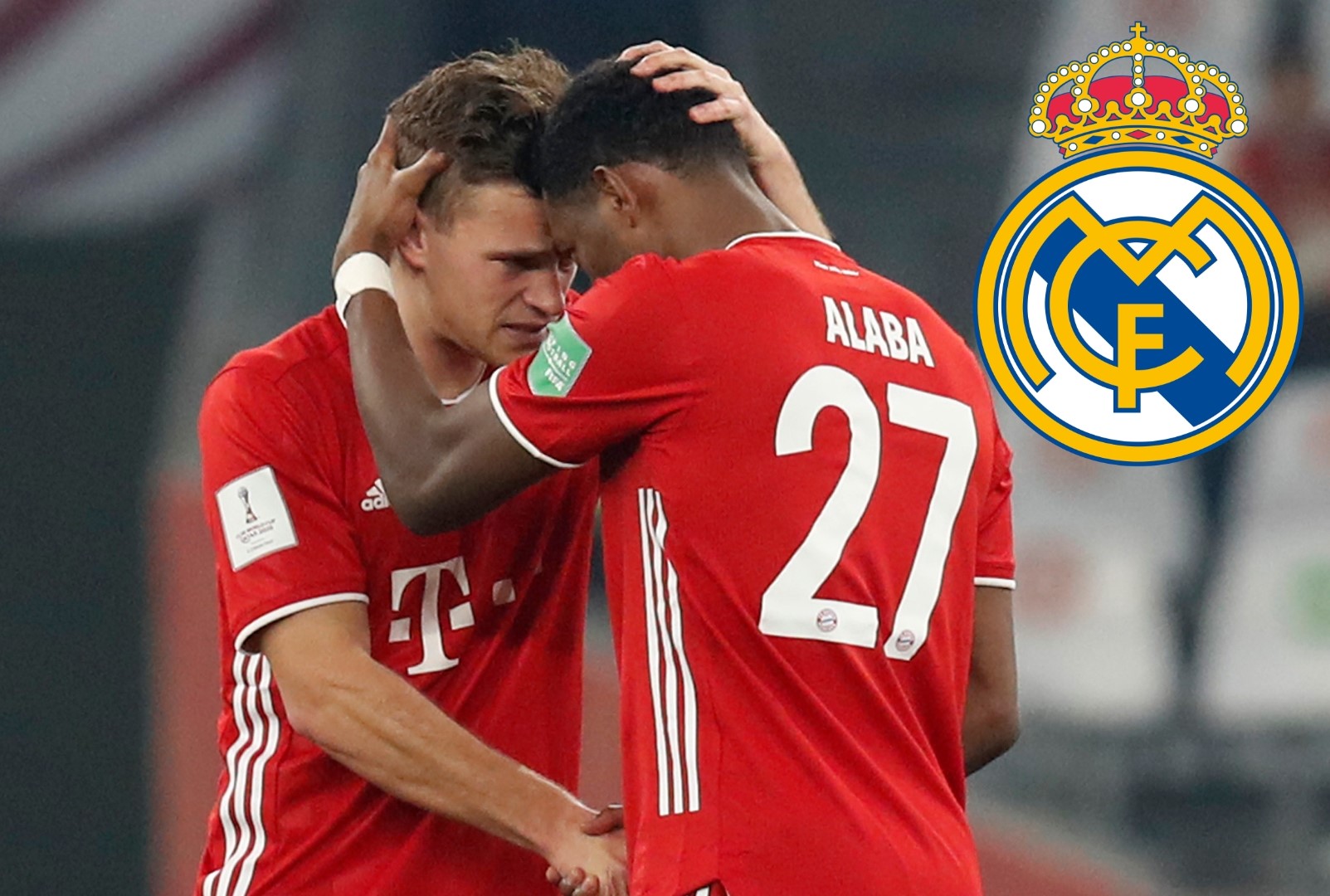 Gia nhập Real Madrid, Alaba được Kimmich chúc mừng