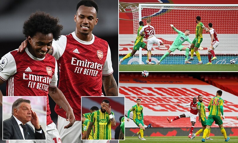 Arsenal tiễn West Brom xuống hạng bằng loạt siêu phẩm