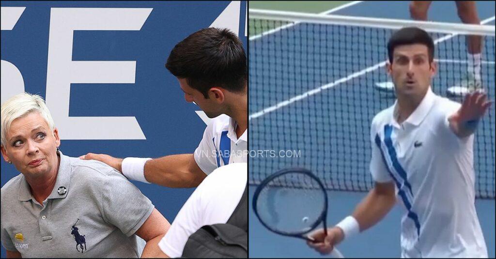 Djokovic từng gặp họa khi nổi nóng và đánh bóng trúng trọng tài biên