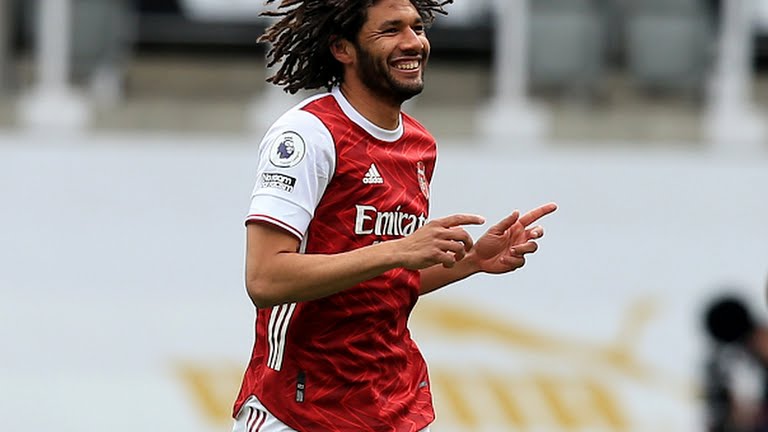 Elneny mở tỉ số sớm cho trận Newcastle vs Arsenal.