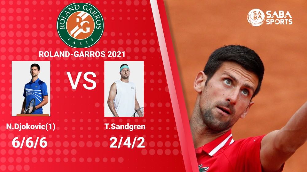 Djokovic vs Sandgren - vòng 1 Roland Garros