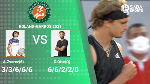 Zverev vs Otte - vòng 1 Roland Garros
