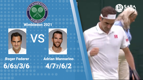 Roger Federer vs Adrian Mannarino - vòng 1 Wimbledon 2021