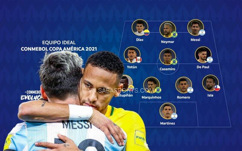 Đội hình tiêu biểu Copa America 2021: Messi sát cánh cùng Neymar