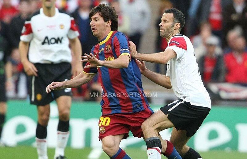 Messi có thể vượt Giggs. (Ảnh: Twitter)