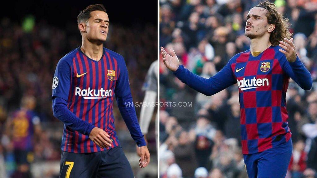 Barca đang gặp khó trong việc bán Antoine Griezmann và Philippe Coutinho