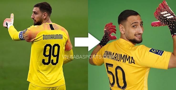 Donnarumma chuyển từ số 99 tại Milan sang 50 ở PSG