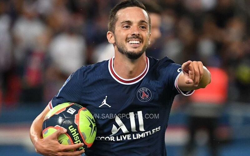 Sarabia ăn mừng bàn thắng tại Ligue 1. (Ảnh: Le Parisien)