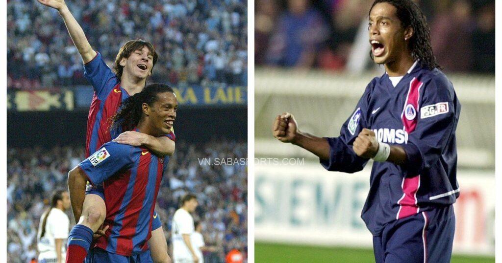 Trước khi gặp Messi ở Barca, PSG là CLB châu Âu đầu tiên mà Ronaldinho phục vụ