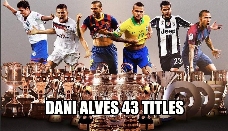 Alves là cầu thủ duy nhất hiện sở hữu hơn 40 chức vô địch