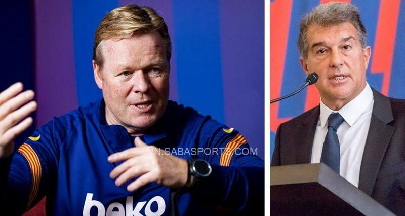 Đang tồn tại một cuộc chiến ngầm giữa Laporta và Koeman. (Ảnh: Báo Lao động)