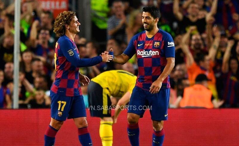 Griezmann và Suarez một lần nữa trở thành đồng đội. (Ảnh: Barca Blaugranes)