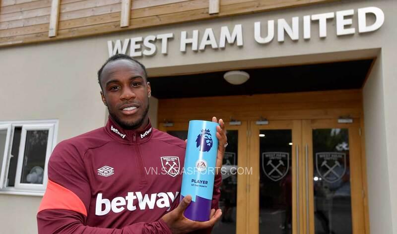 Kỷ lục gia của West Ham United nhận giải thưởng tháng 8