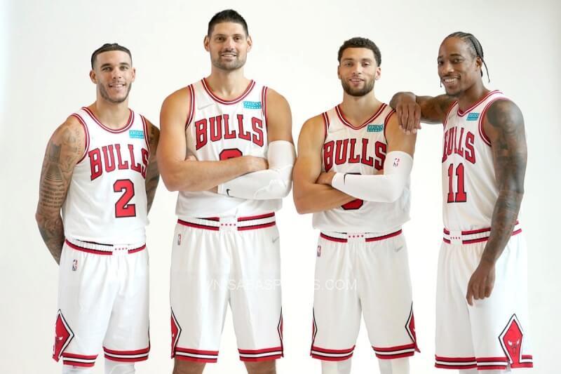 Lonzo Ball (2), Nikola Vucevic (9) Zach LaVine (8) và DeMar DeRozan (11)