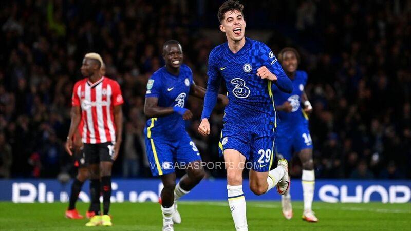 Havertz là người ghi bàn thắng cho Chelsea ở trận đấu này