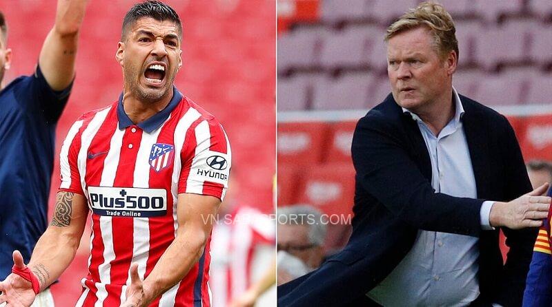 Suarez không hài lòng với cách hành xử của Koeman. (Ảnh: Marca)