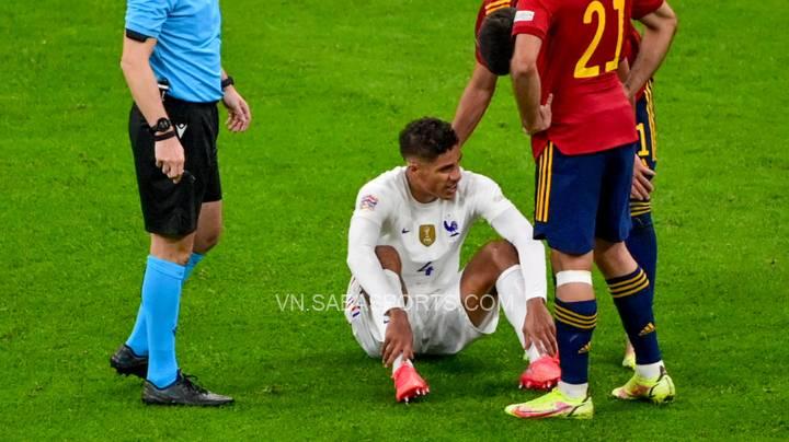 Varane chỉ chơi được hơn 40 phút trước Tây Ban Nha