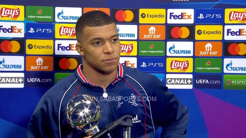 Mbappe nhận giải Cầu thủ hay nhất trận của UEFA