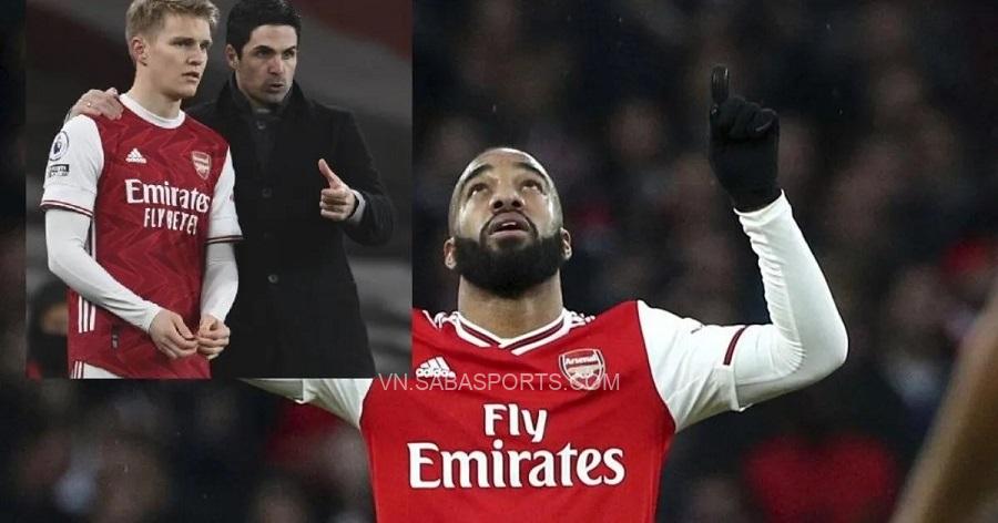 Lacazette và Odegaard là hai cầu thủ tấn công được HLV Arteta khen ngợi sau trận gặp Southampton