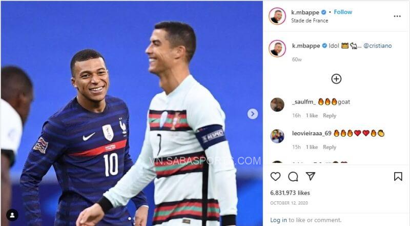 Mbappe ca ngợi Cristiano hết lời