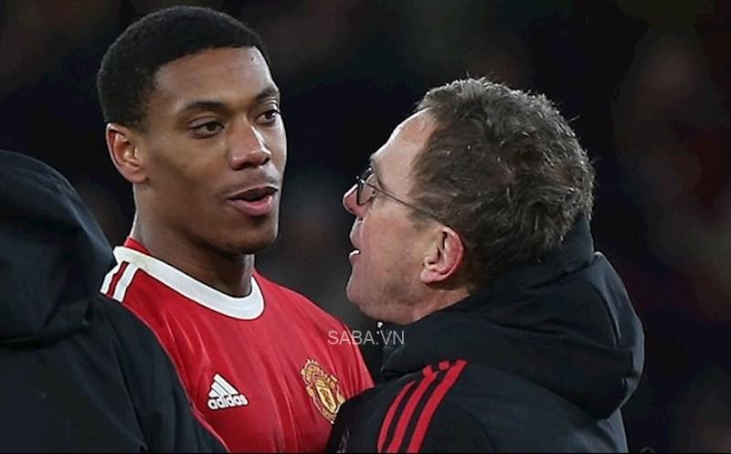 Martial mới đây đã làm lành với HLV Rangnick