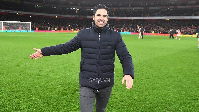 Arteta vui mừng sau trận đấu. (Ảnh: Trang chủ Arsenal)