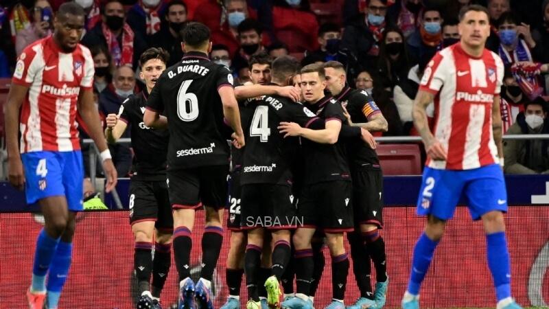 Atletico để thua đội cuối bảng Levante cách đây 2 tuần