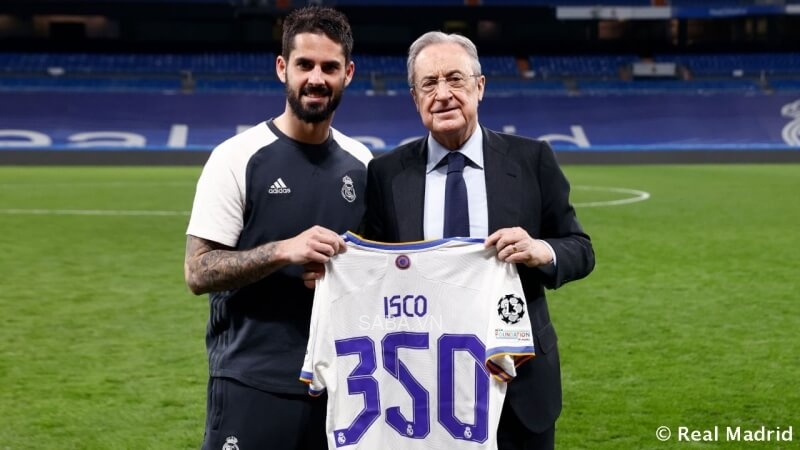 Isco vừa kỷ niệm 350 lần ra sân hồi tháng trước