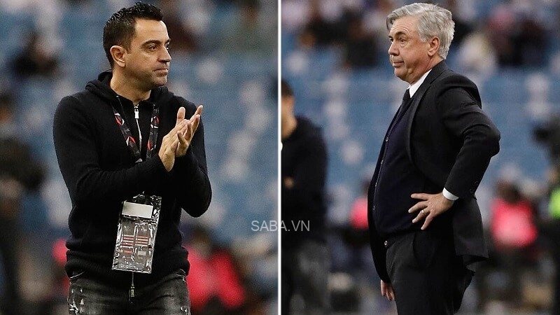 Xavi đọ tài cùng tiền bối Ancelotti.