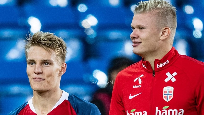 Odegaard và Haaland là bộ đôi thân thiết ở ĐT Na Uy (Ảnh: Getty)