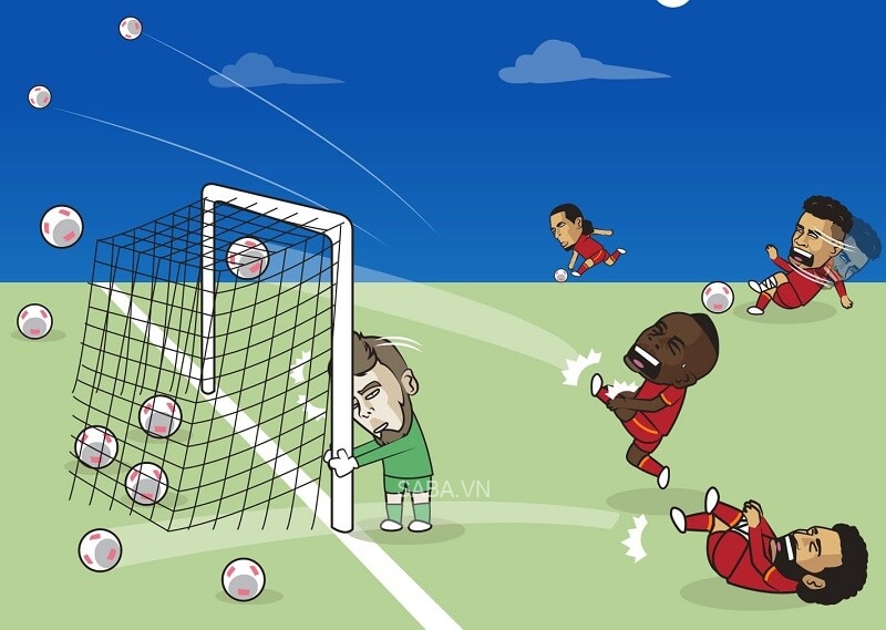 David de Gea làm bia đỡ đạn cho đối thủ. (Ảnh: Just Toon It)