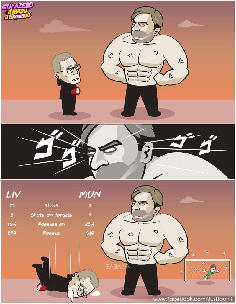 Ralf Rangnick “sấp mặt” trước Jurgen Klopp. (Ảnh: Just Toon It)