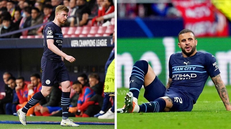 De Bruyne và Walker đã gặp chấn thương trong trận tứ kết lượt về tại Champions League