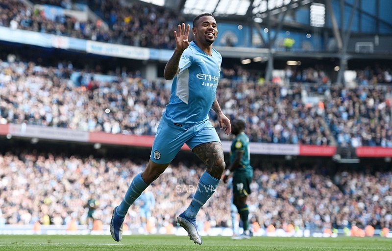 Gabriel Jesus lập poker ở trận đấu này (Ảnh: Getty)