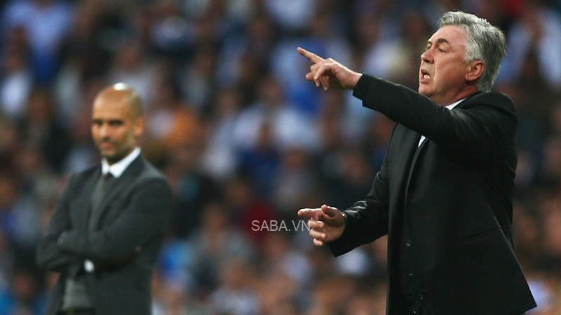 Pep Guardiola từng thua thảm dưới tay Carlo Ancelotti (Ảnh: Getty)