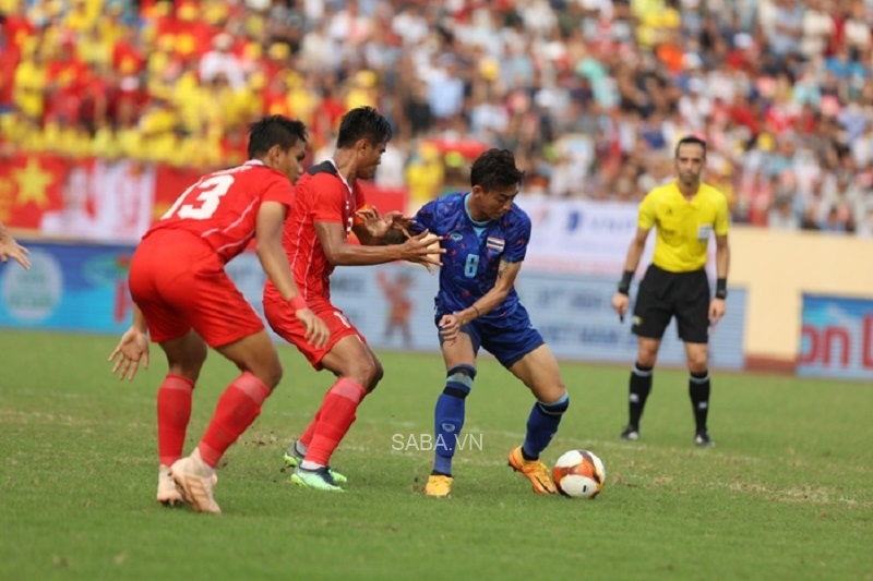 U23 Thái Lan và U23 Indonesia đều thi đấu thận trọng (Ảnh: Thanh Niên)