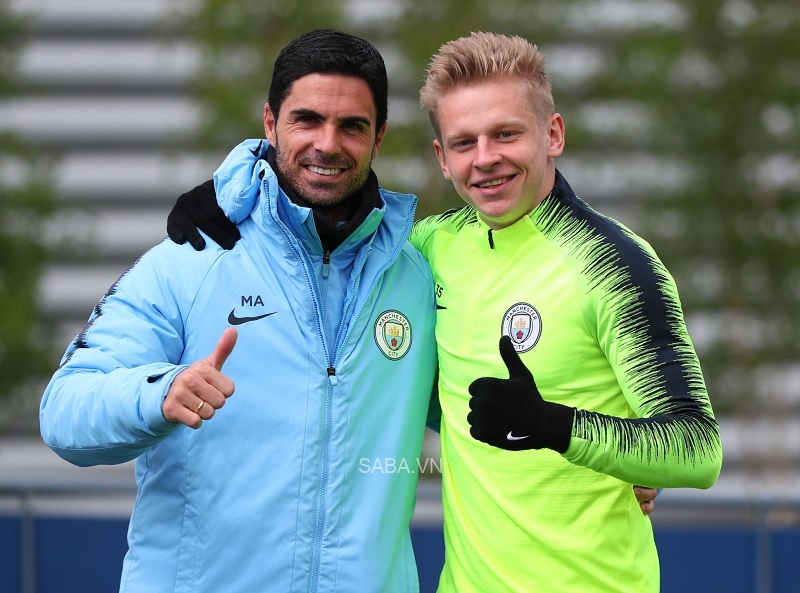 Mikel Arteta và Oleksandr Zinchenko từng làm việc cùng nhau tại Man City