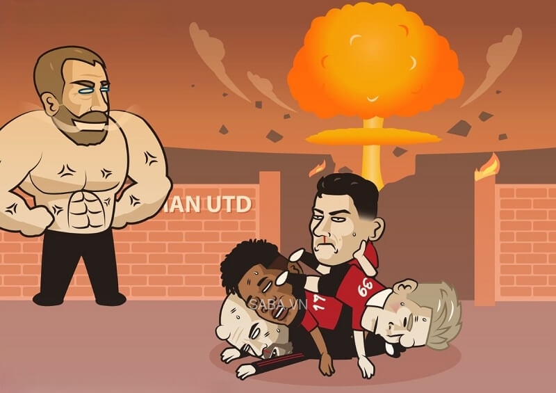 Manchester United chơi kém cỏi và phải nhận thất bại dưới tay Brighton & Hove Albion. (Ảnh: Just Toon It)