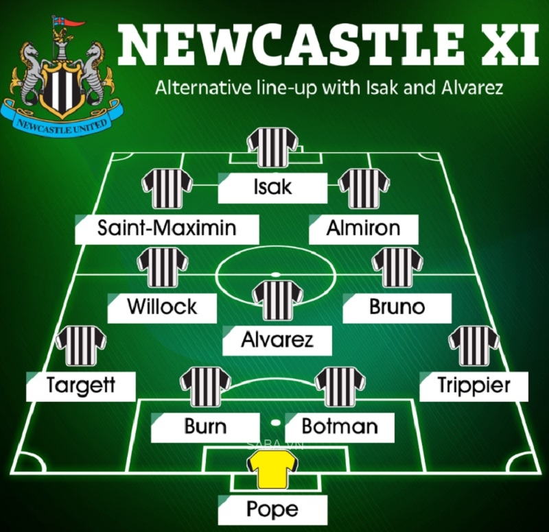 Đội hình tối ưu của Newcastle