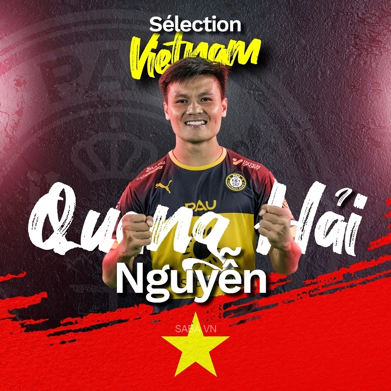 Quang Hải là cầu thủ hiếm hoi của Pau được gọi lên tuyển (Ảnh: Pau FC)