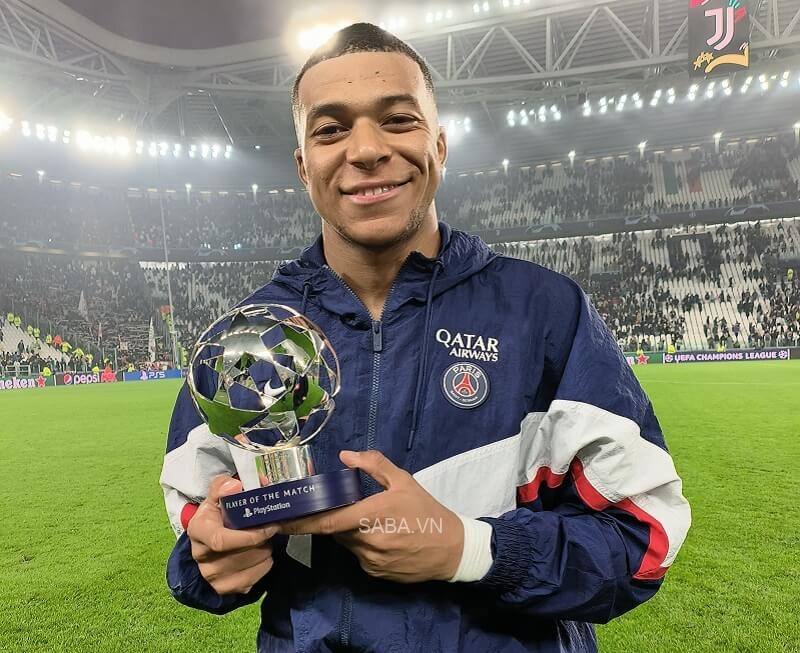 Mbappe nhận danh hiệu Cầu thủ xuất sắc nhất trận rạng sáng nay