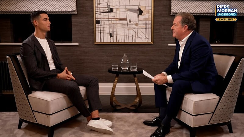 Ronaldo trong buổi phỏng vấn với Piers Morgan