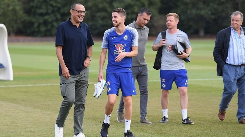 Jorginho là học trò của Sarri ở Napoli và Chelsea