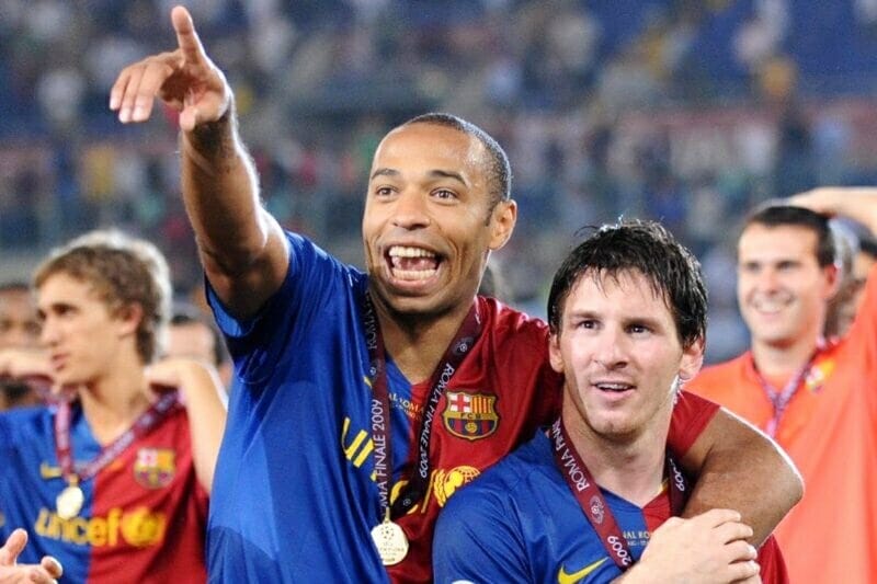 Henry từng sát cánh với Messi ở Barca từ 2007-2010