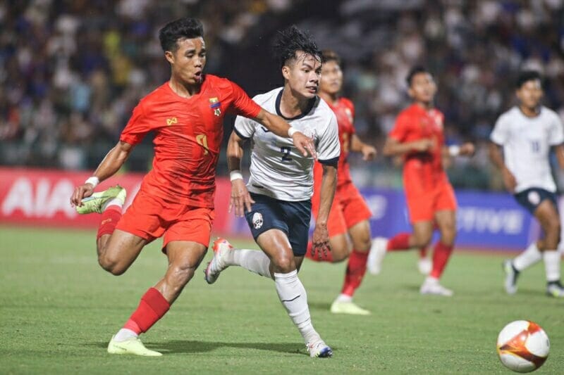 U22 Campuchia thua 0-2 trước đối thủ (ảnh: Báo Lao Động)